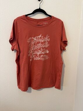 Torrid Rust Orange Graphic Tee with White Slogan